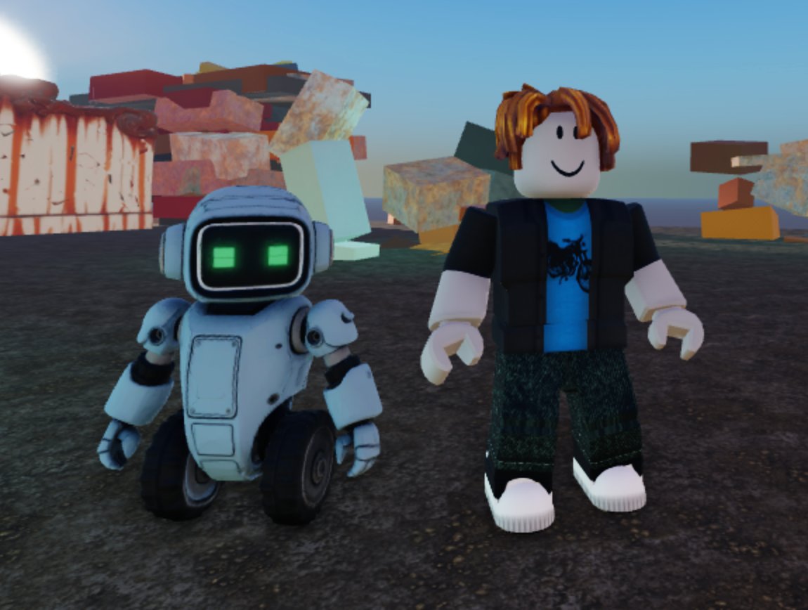 LS-1000 robot companion alongside player character
